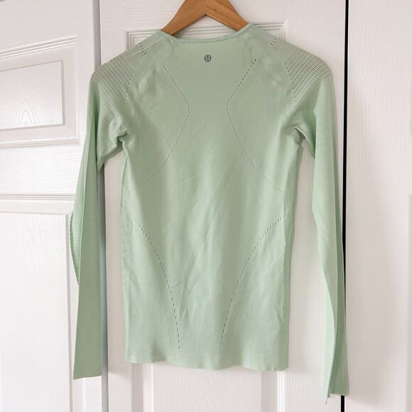 Lululemon Swiftly Tech Long Sleeve Crew Misty Mint Size 4 Seamless - Picture 4 of 5